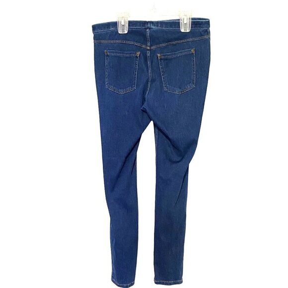 Blue Denim Jeggings Medium Wash Faux Front Pockets Pull On Women’s Size Medium - Picture 3 of 8
